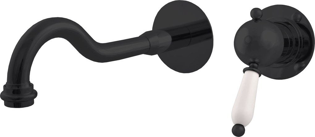 Slezák - RAV Umývadlová batéria podomietková s telesom LABE - L534/2CMAT, Čierna mat