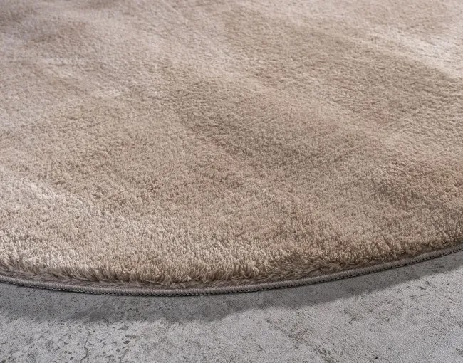 Protišmykový koberec MELLOW tmavobéžový kruh