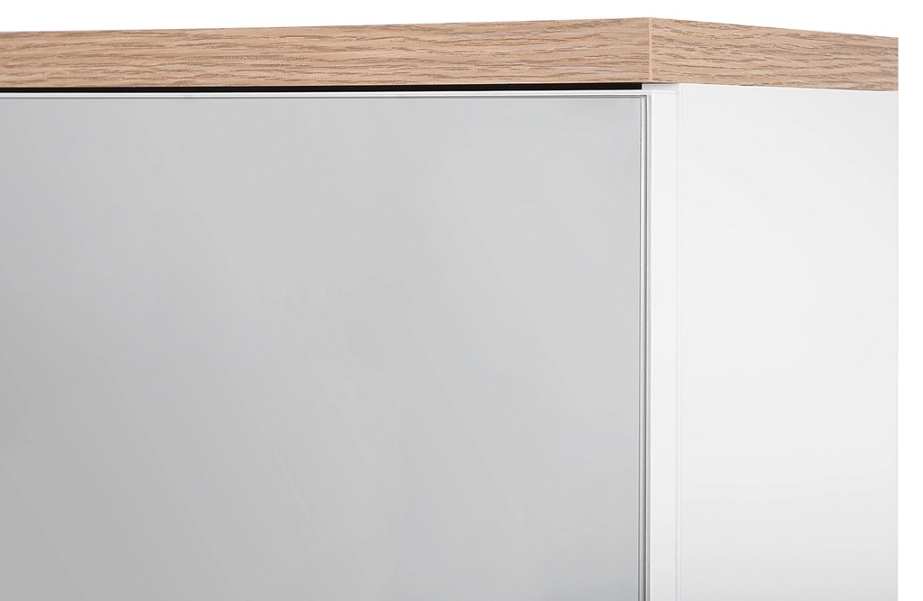 Kúpeľňová závesná skrinka BALI biela so zrkadlom 80 cm