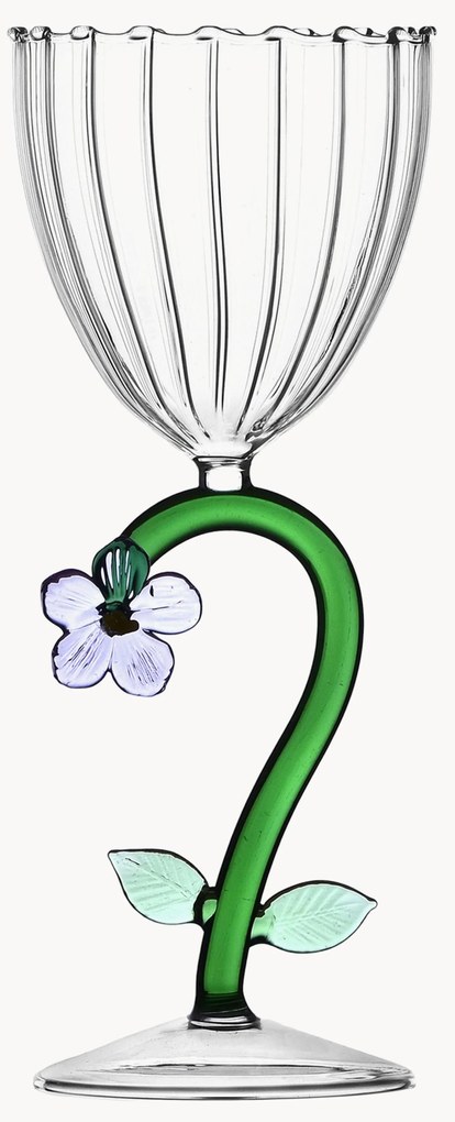 Ručne vyrobený pohár na biele víno z borosilikátového skla Botanica