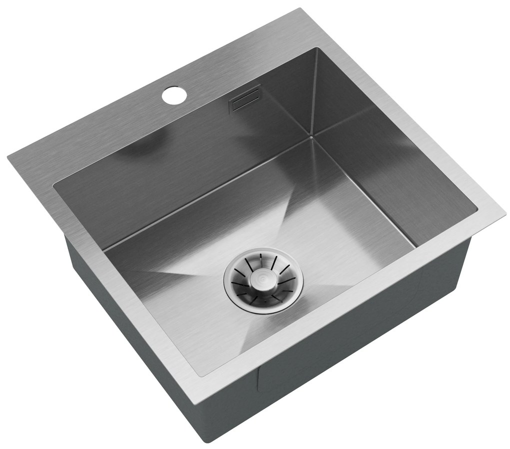 Gamma Gamma, 1-komorový oceľový drez 480x450x210 mm, brúsená oceľ, GMA-S4845-CH