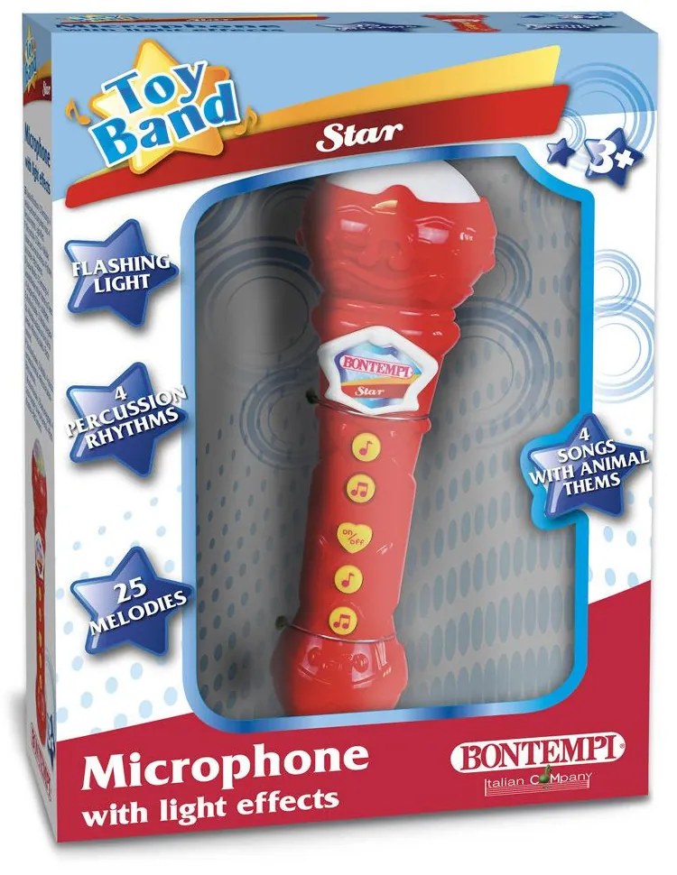 Bontempi Bontempi Detský karaoke mikrofón - svetelné efekty, 25 melodii, rôzne zvuky 412010