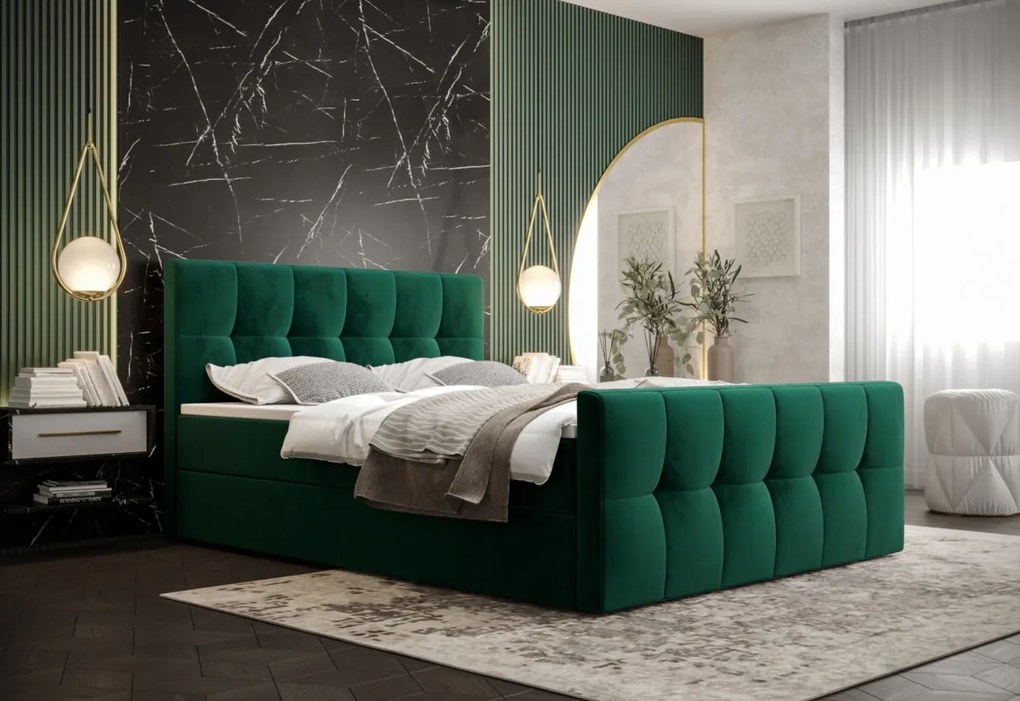 Čalouněná postel boxspring HATAN 2 - monolith 70 / pravá