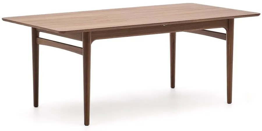 Rozkladací jedálenský stôl s prídavnou doskou v dekore orecha 100x200 cm Elan – Kave Home