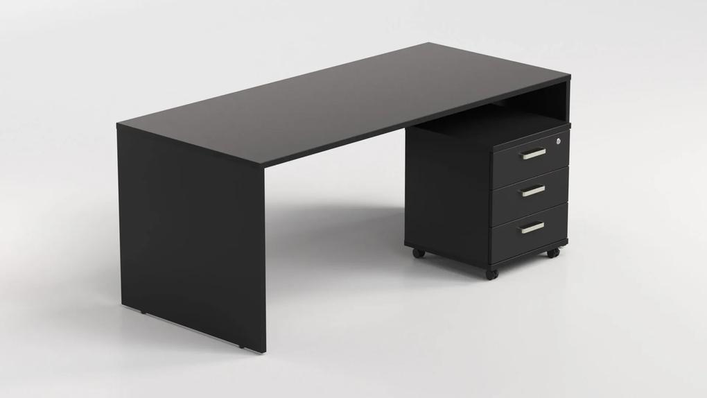 DREVONA Kancelársky stôl LUTZ 180x80 čierna