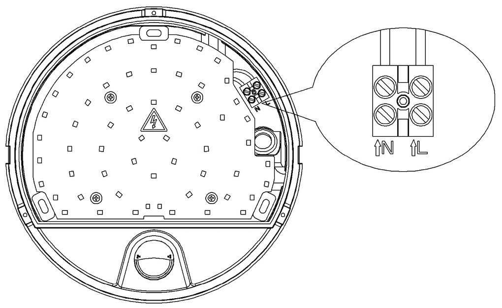 TOP LIGHT Svetlo nástenné-stropné Bari K PIR, Čierna