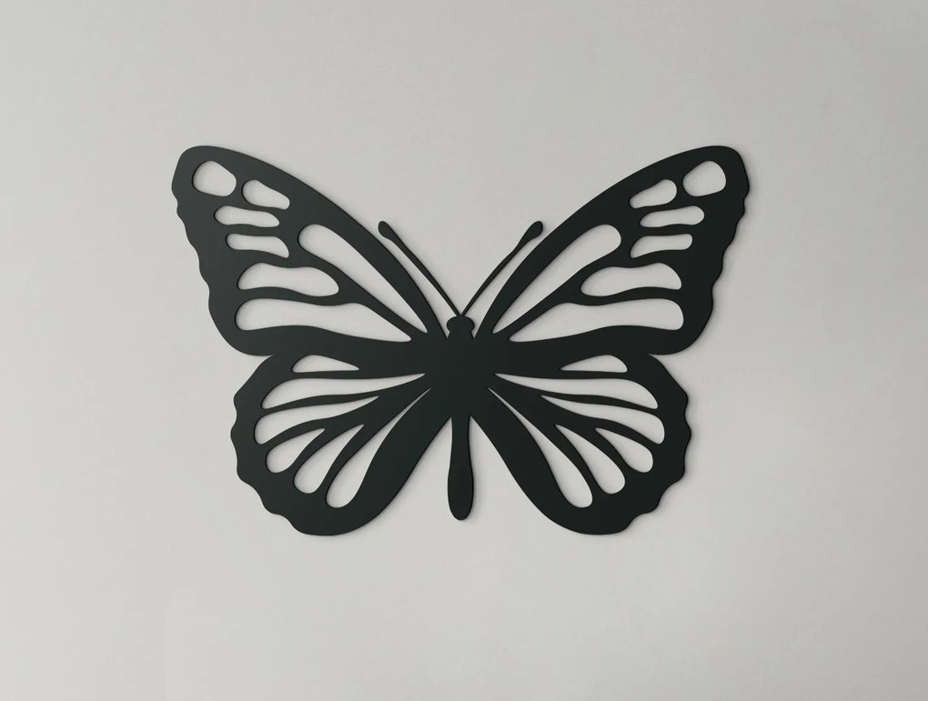 drevko 3D nálepka na stenu Motýľ Monarcha Rozmer obrazu: 22 x 32,5 cm, Farba dekorácie: Čierna