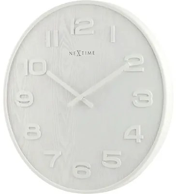 Nástenné hodiny NeXtime Wood Wood Big biele Ø 53 cm