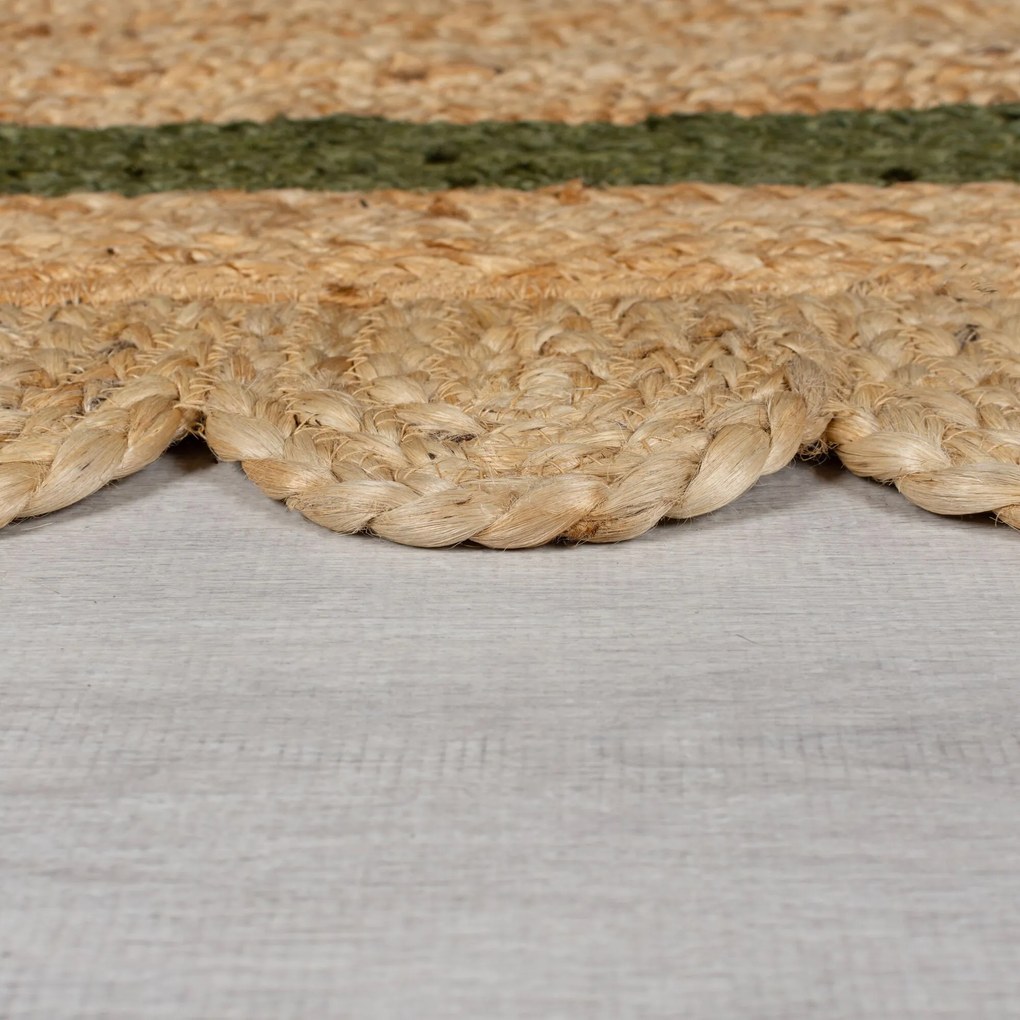 Flair Rugs koberce Kusový koberec Grace Jute Natural/Green - 120x170 cm