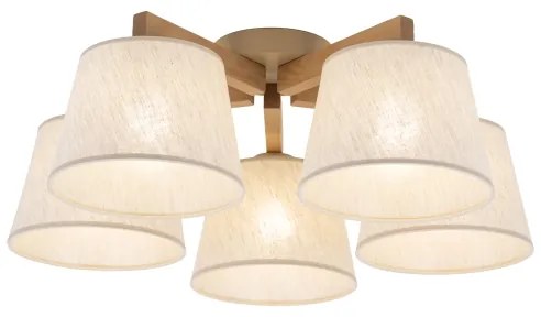 Brilagi - Prisadený luster LATTE SABIA 5xE27/15W/230V borovica/krémová