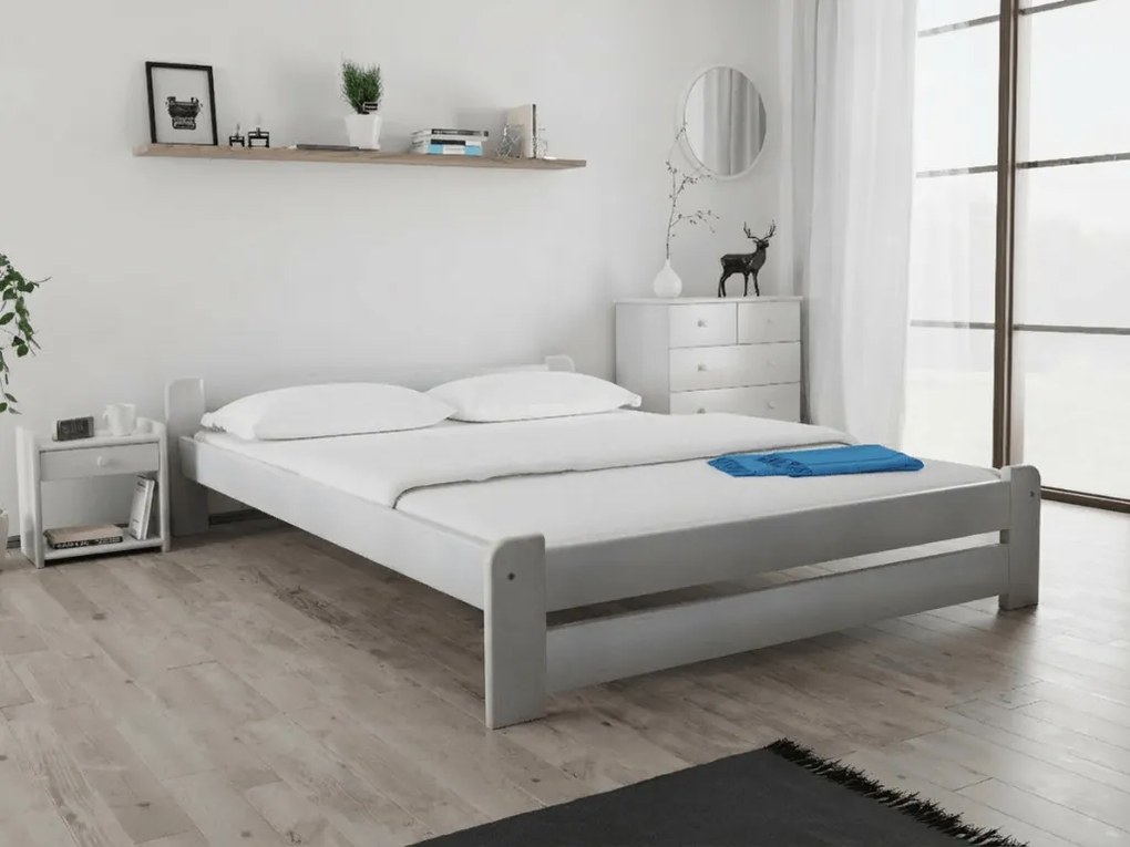 Posteľ Emily 120 x 200 cm, biela Rošt: S lamelovým roštom, Matrac: Matrac DELUXE 10 cm