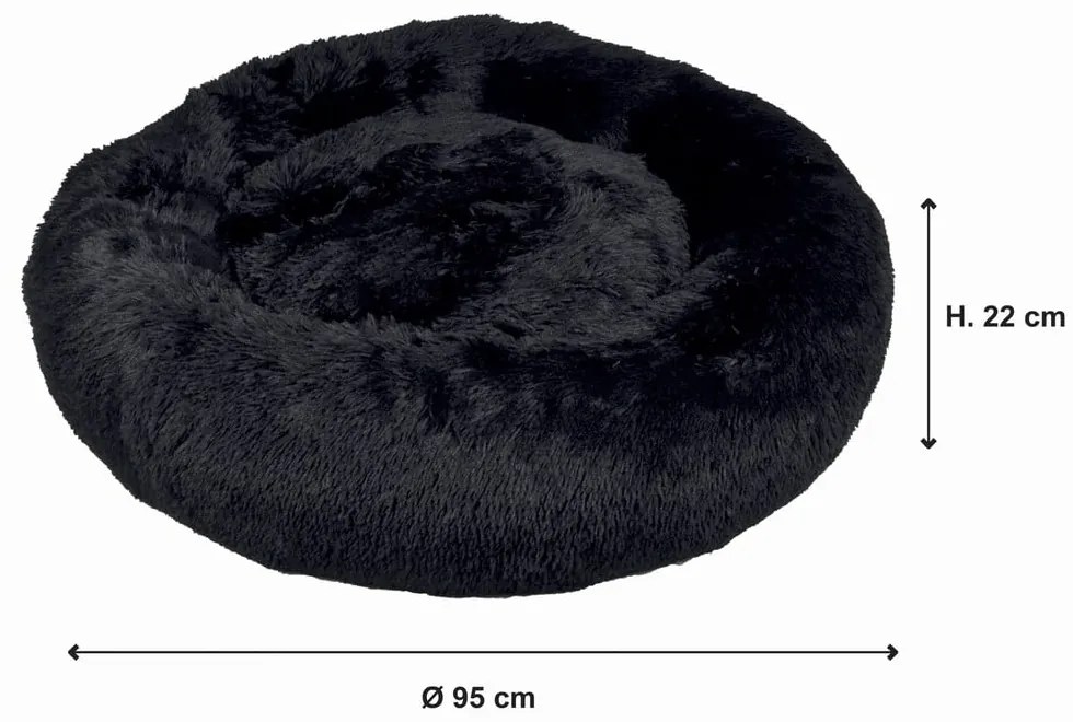 Čierny pelech pre psa ø 95 cm – Love Story