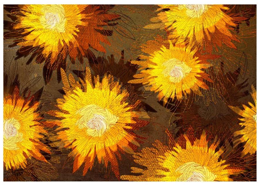 Artgeist Fototapeta - Sunflower dance Veľkosť: 100x70, Verzia: Standard