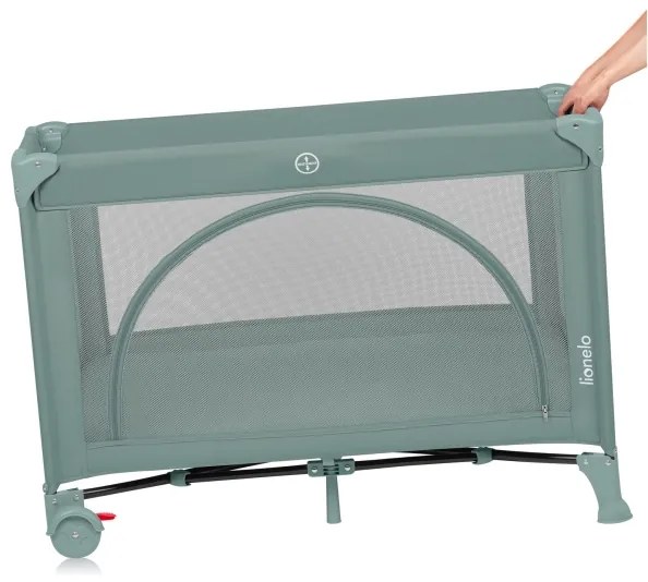 Lionelo - Cestovná postieľka LAURA šalviová zelená