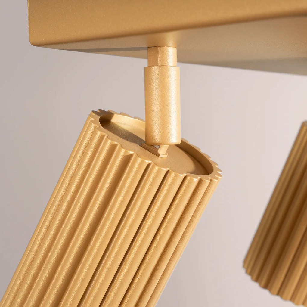 Stropné svietidlo Karbon, 4x zlaté kovové tienidlo, (možnosť polohovania)