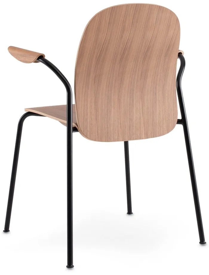 Koňakovohnedé/v prírodnej farbe jedálenské stoličky v súprave s podrúčkami/stohovateľné 2 ks v dekore orecha Book – Gazzda