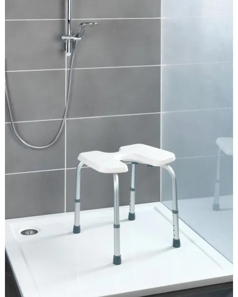 WENKO 206051100-Stolička SECURA 46x53,5 cm biela/strieborná