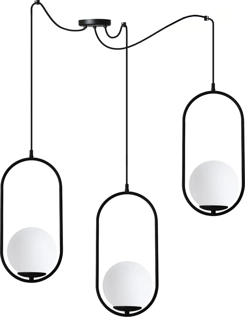 Závesné svietidlo Florence Spider, 3x biele sklenené tienidlo, b, U