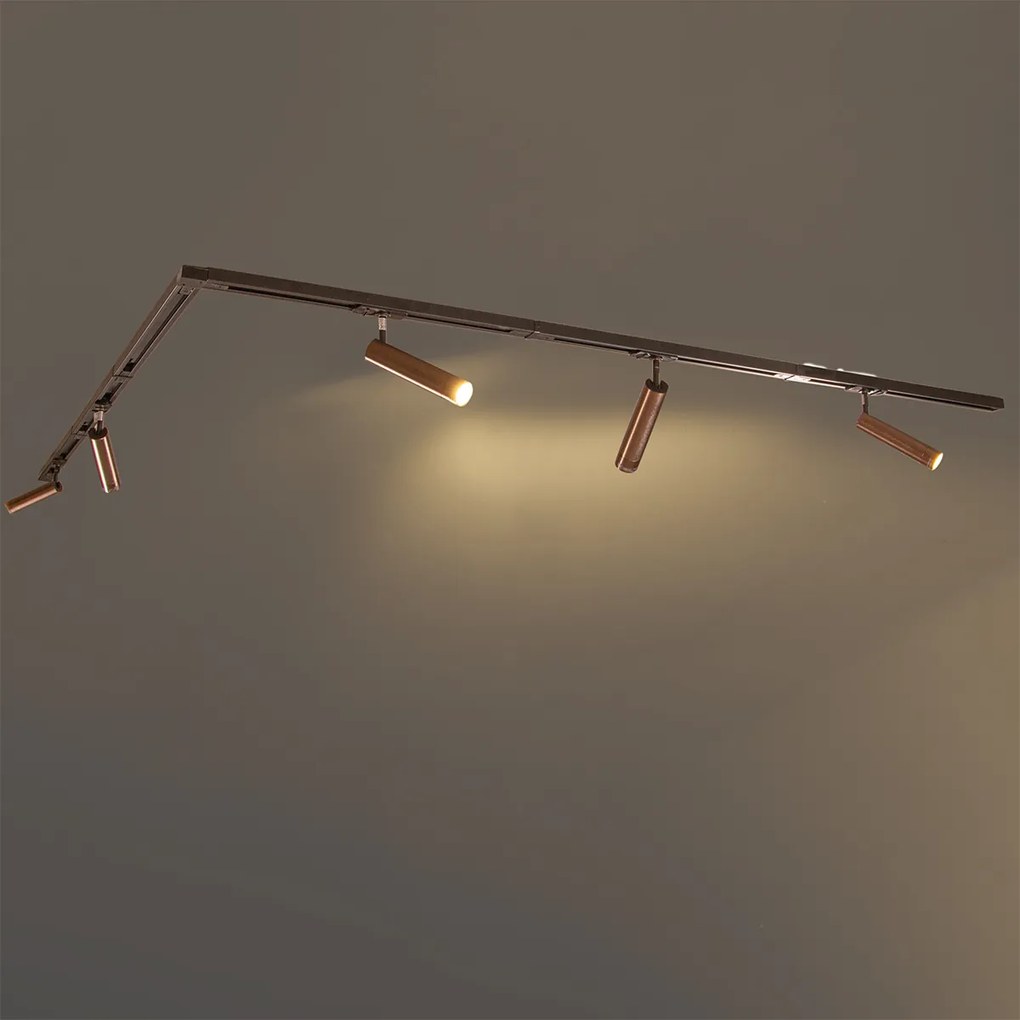 Moderný koľajnicový systém s 5 reflektormi tmavá bronz 1-fázový GU10 35 mm - Iconic Jeana Luxe