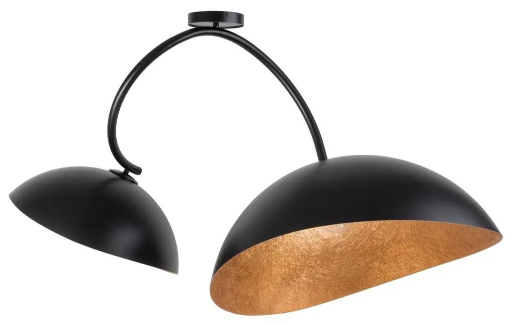 Luster na tyči SPACE 2xE27/60W/230V čierna/medená