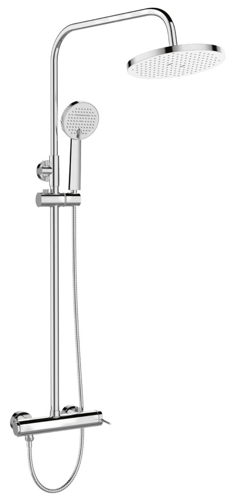 Invena Kalitea, páková sprchová batéria s hlavovou dažďovou sprchou 22x22 cm a ručnou sprchovou hlavicou, chrómová, INV-AU-72-001-V
