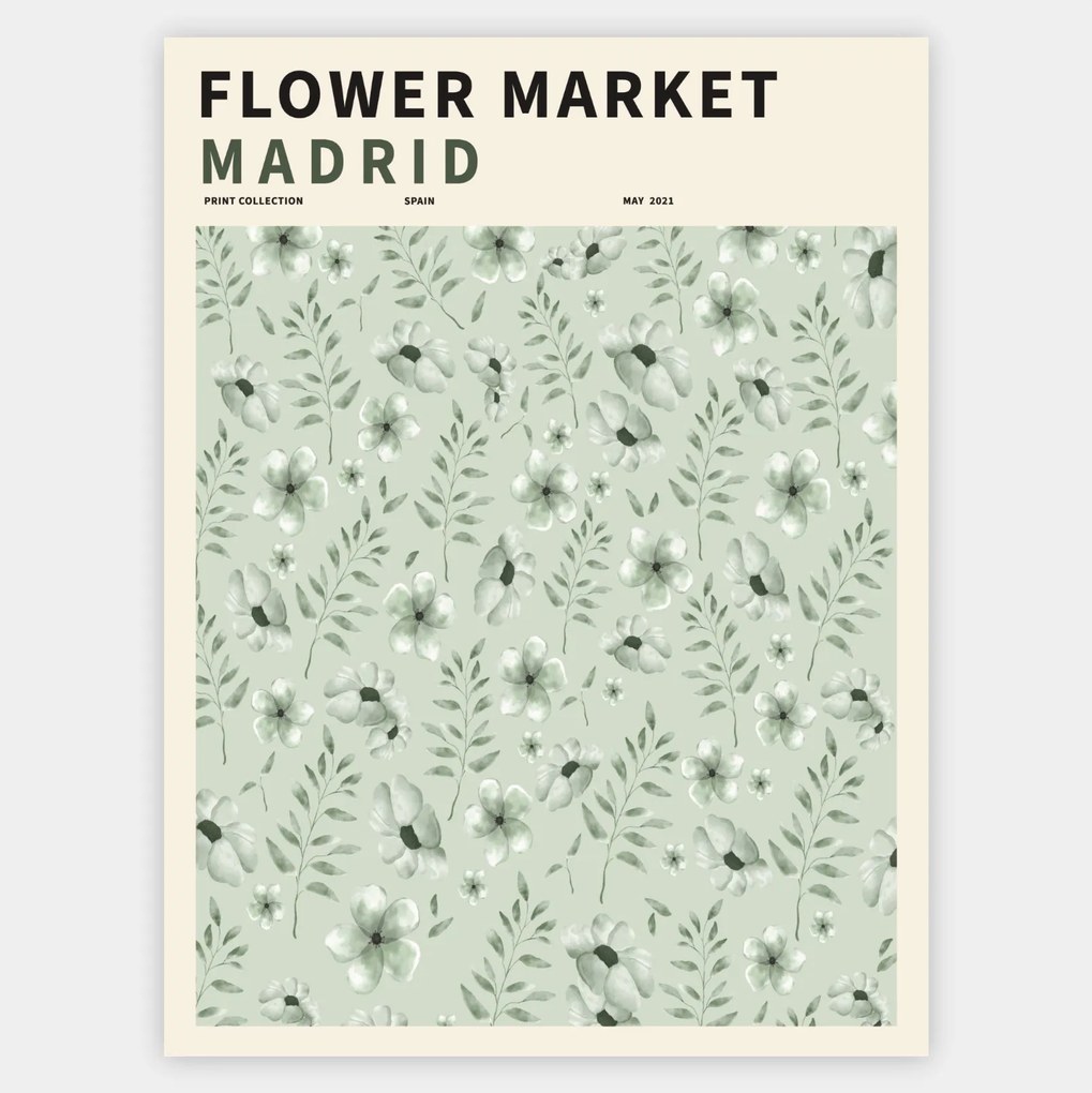 Plagát Flower Market Madrid