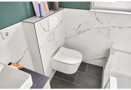 Závesné WC set Jungborn ONE hĺbka 48 cm skrátený bez splachovacieho kruhu vr. WC dosky so Soft-close