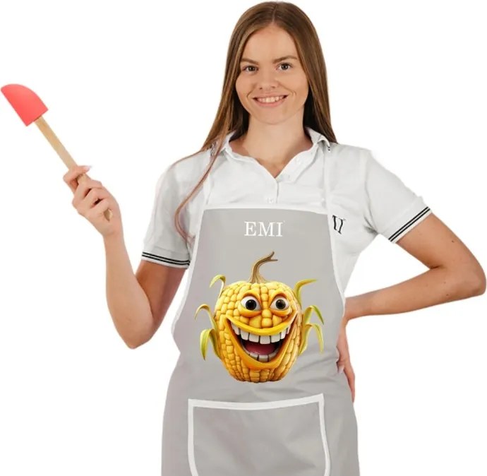 Kuchynská zástera Corny EMI, sivá