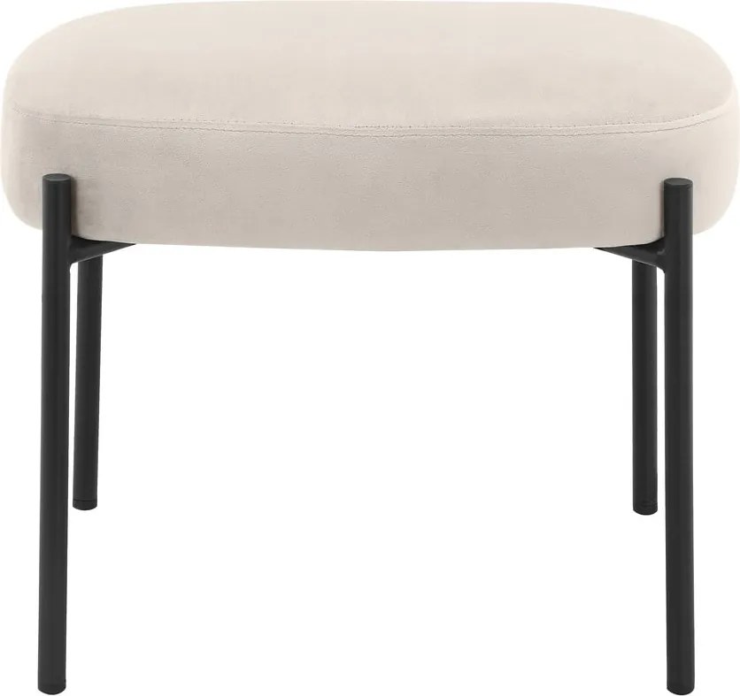 Krémovobiele zamatové kreslo s podnožkou Jerry – Støraa