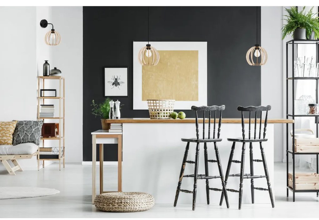 Nástenné svietidlo Timber 9, 1x drevené tienidlo