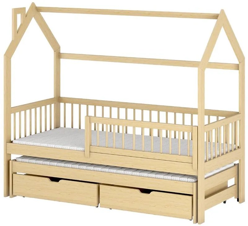 Posteľ Domček Papi 90x200 borovica