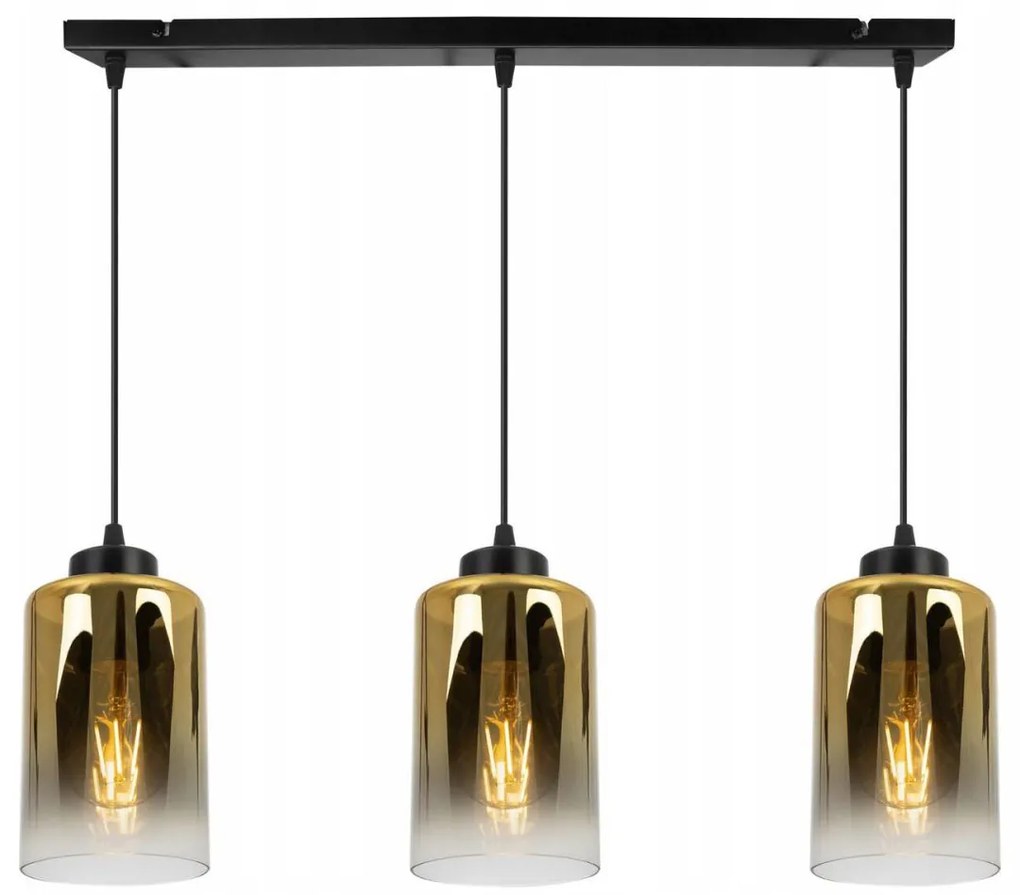 Závesné svietidlo Hella, 3x sklenené tienidlo (mix 3 farieb)