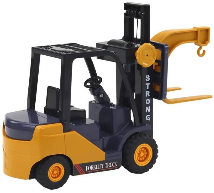 LEAN TOYS Vysokozdvižný vozík s trecím pohonom – žltý