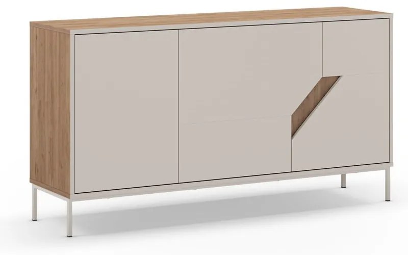 Komoda v dekore duba v krémovo-prírodnej farbe 150x80x40 cm Lilou – Marckeric
