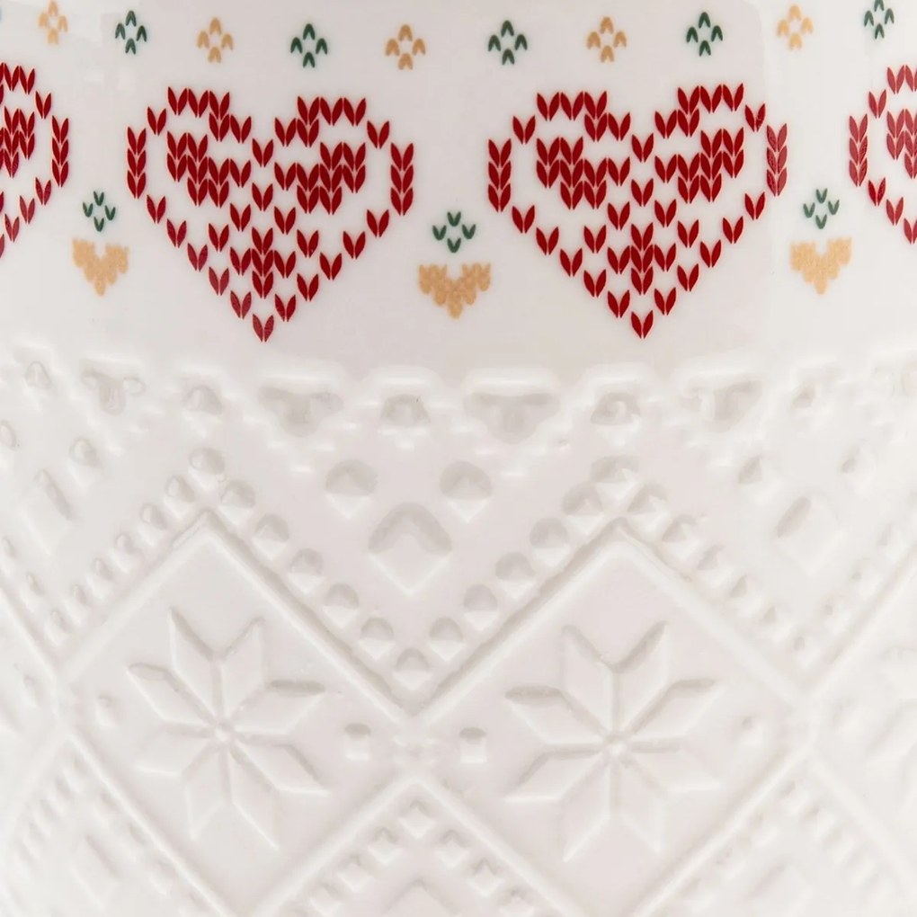 Porcelánový hrnček Pletené srdce 630 ml