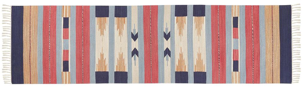 Bavlnený kelímový koberec 80 x 300 cm viacfarebný GANDZAK Beliani