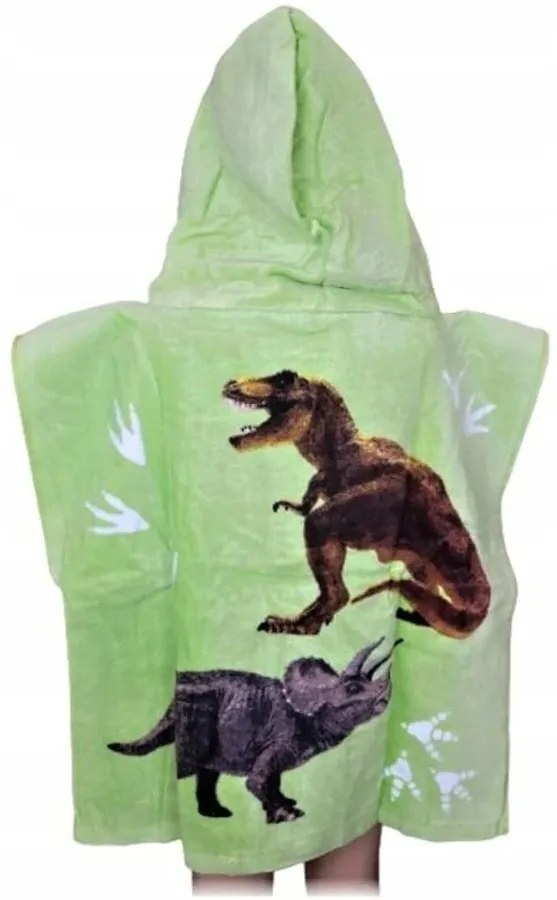 Detské plážové pončo - osuška s kapucňou a dinosaurami
