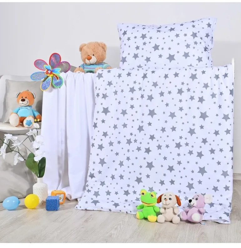 Obliečky detské bavlnené Sky biele EMI, Detský set 90x130 + 45x65