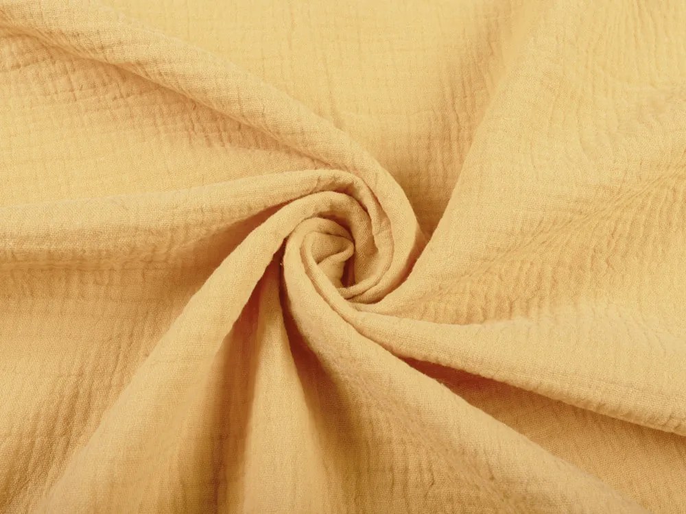 Biante Mušelínová plienka/dečka Nature MSN-059 Svetlo žltooranžová - ZVÝHODNENÁ SADA 3 KS 120x120 cm - Sada 3 ks