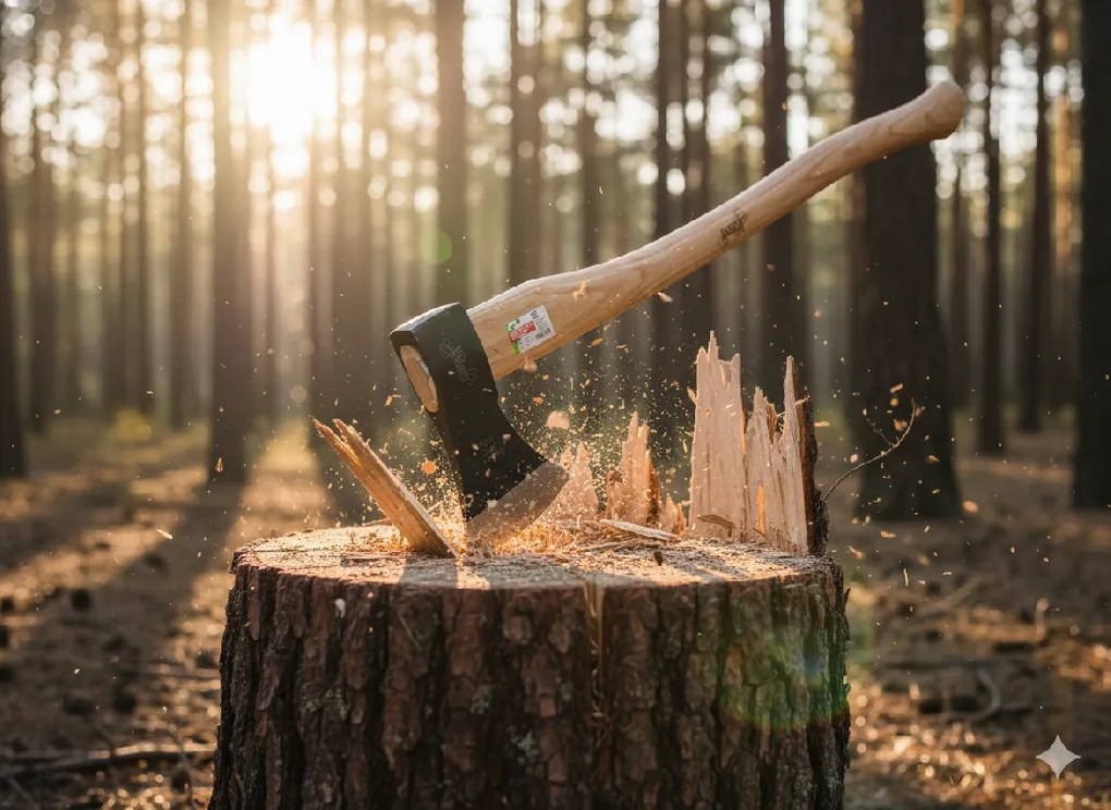 Garden Line Tesárska sekera 1500 g s drevenou rukoväťou 80 cm