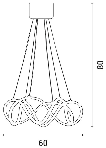 LED Luster na lanku LED/54W/230V 3000/4000/6000K zlatá