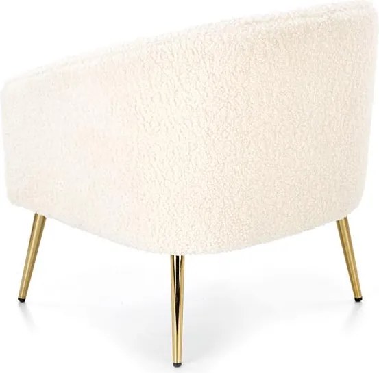 Relaxačné kreslo Goldie (krémová + zlatá). Vlastná spoľahlivá doprava až k Vám domov. 1039475