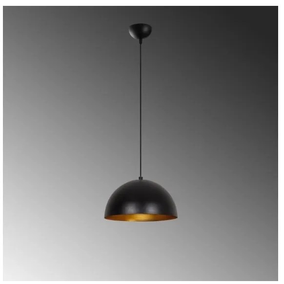 Luster na lanku SIVANI 1xE27/40W/230V pr. 30 cm čierna/medená