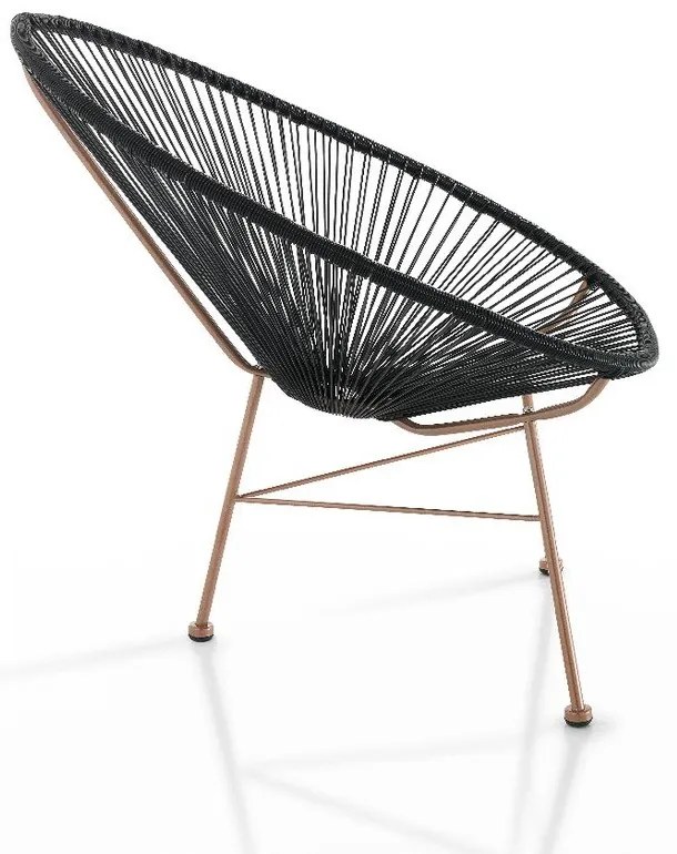 Čierne záhradné kreslo z umelého ratanu Numana – Tomasucci