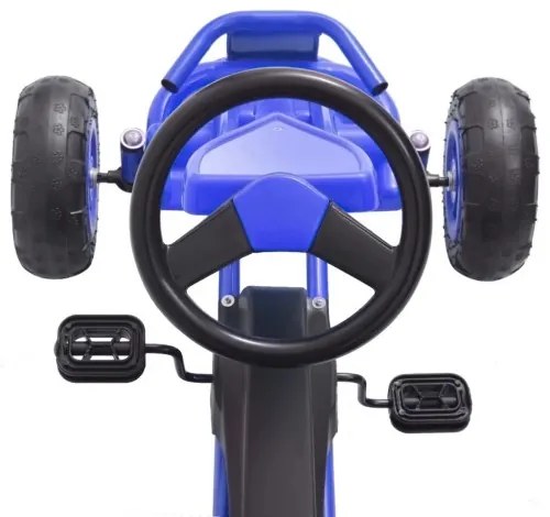 vidaXL Detská šľapacia motokára s pneumatikami, modrá-