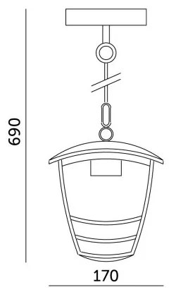 Vonkajší luster na reťazi TEVIO 1xE27/60W/230V IP54 čierna
