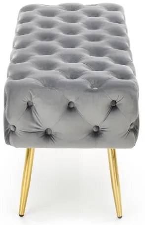 Prešívaná lavica ATHENA 40x100 cm šedá/zlatá