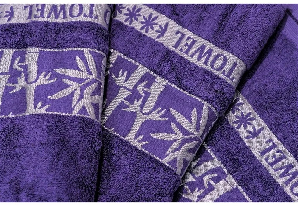 2x osuška BAMBOO 70x140 cm fialová, 70% bambusové vlákno | 30% bavlna