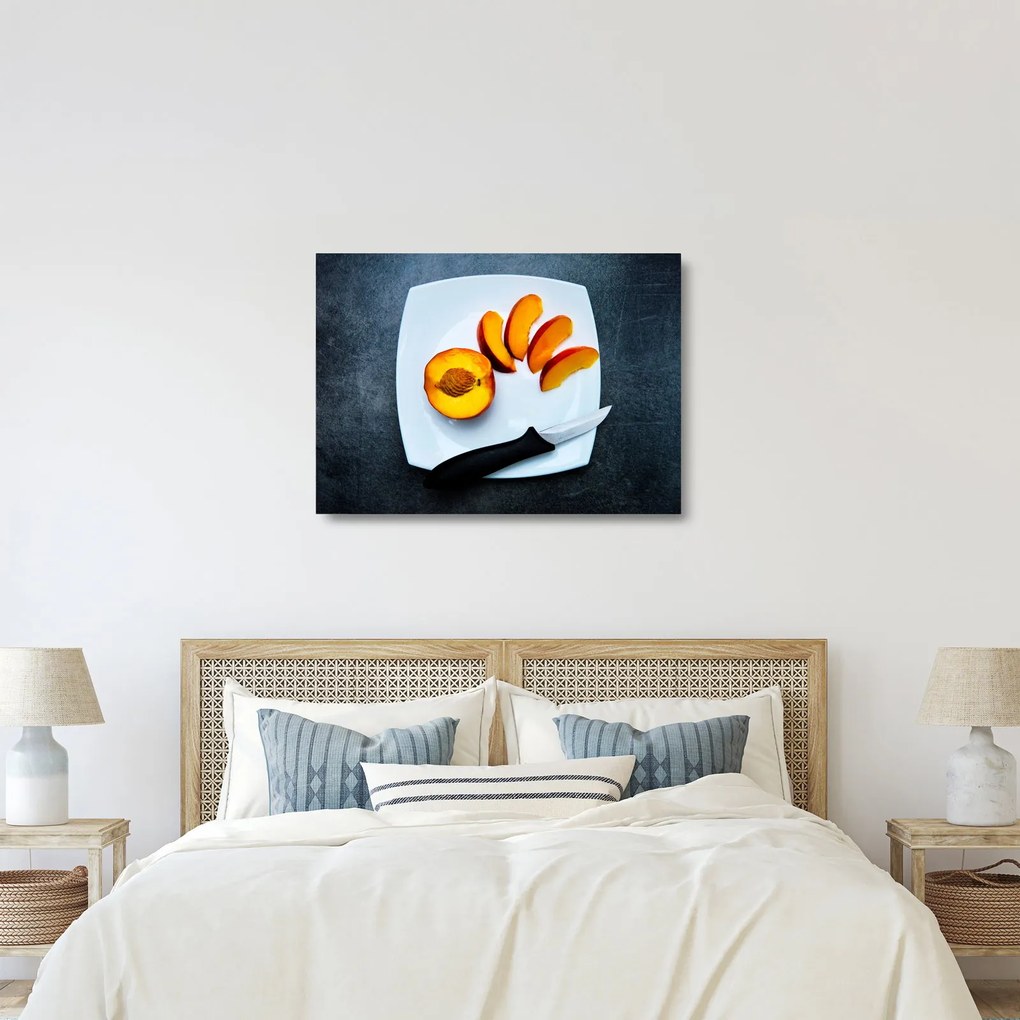 Sklenený obraz broskyne (70x50 cm)