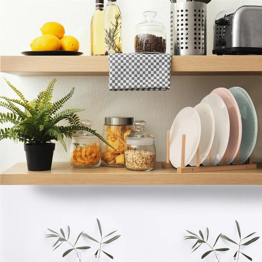 Orion Držiak, stojan na pokrievky, taniere, viečka - 8 pozícií, drevený